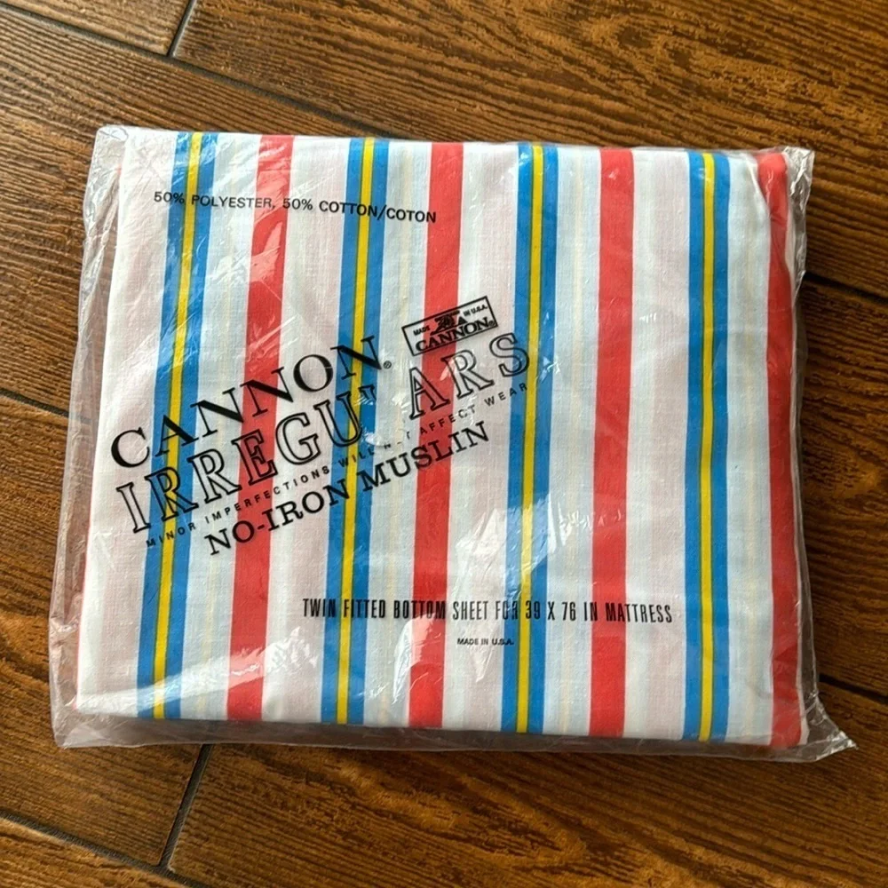 Vintage NEW Cannon Stripe Fitted Sheet